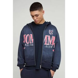 boohooman - Kastiger Oversize Homme Hoodie mit Reißverschluss - Blue boohooman - Kastiger Oversize Homme Hoodie mit Reißverschluss - Blue