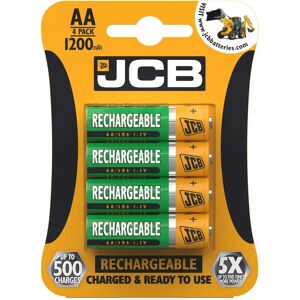 JCB Rechargeable AA Batteries - 1200mAh, Precharged - Batteries JCB Rechargeable AA Batteries - 1200mAh, Precharged - Batteries