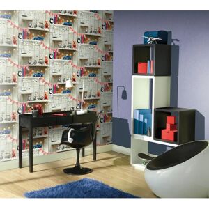 Arthouse Boys Life Children's Wallpaper Wood Pattern Robot Dinosaur Rocket - Wallcovering Arthouse Boys Life Children's Wallpaper Wood Pattern Robot Dinosaur Rocket - Wallcovering