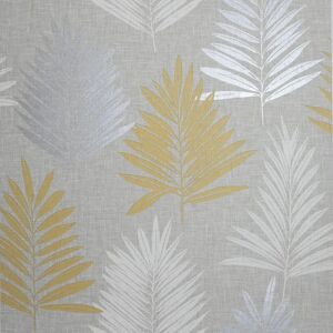 YöL Linen Palm Ochre and Grey Wallpaper - Wallpaper YöL Linen Palm Ochre and Grey Wallpaper - Wallpaper