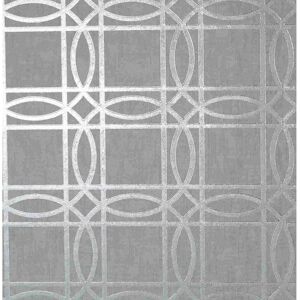 Arthouse Kiss Foil Geometric Wallpaper Grey Silver - Wallpaper Arthouse Kiss Foil Geometric Wallpaper Grey Silver - Wallpaper