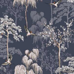 Arthouse Japanese Garden Blue Floral Bird Wallpaper - Wallpaper Arthouse Japanese Garden Blue Floral Bird Wallpaper - Wallpaper
