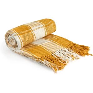 Emma Barclay FRI5060OCH - Recycled cotton tartan throw blanket Emma Barclay FRI5060OCH - Recycled cotton tartan throw blanket