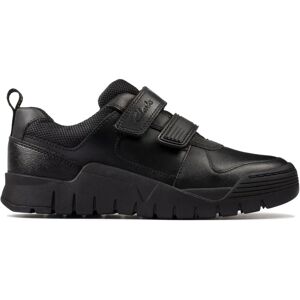 Clarks Scooter Speed Kids Black Leather Boys Rip Tape School Shoes - Width Black UK 12 Clarks Scooter Speed Kids Black Leather Boys Rip Tape School Shoes - Width Black UK 12