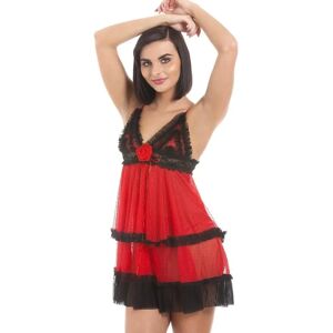 Camille Red Black Babydoll Rose - Lingerie Camille Red Black Babydoll Rose - Lingerie