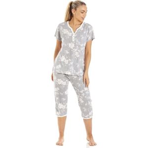 Camille Grey Floral Capri Pyjama Set - Pyjama Set Camille Grey Floral Capri Pyjama Set - Pyjama Set