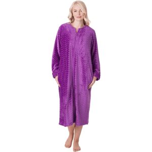 Camille Purple Housecoat - Housecoat, Zip Front, Embossed Design Camille Purple Housecoat - Housecoat, Zip Front, Embossed Design