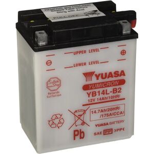 Batterie Yuasa YB14L-B2 - Conception au plomb-acide, sans pack d'acide Batterie Yuasa YB14L-B2 - Conception au plomb-acide, sans pack d'acide
