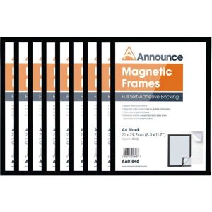 Announce Magnetic Frame A4 Black - Pack of 10 - Magnetic Frame Announce Magnetic Frame A4 Black - Pack of 10 - Magnetic Frame