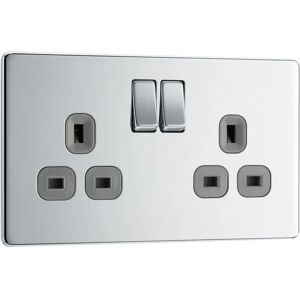 B&g Nexus Schraubenlos Doppelsteckdose Grau - 13 Amp, 2-fach B&g Nexus Schraubenlos Doppelsteckdose Grau - 13 Amp, 2-fach