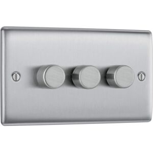 B&g Nbs83p Brushed Steel 3-Gang, 2-Way 400W Dimmer Switch B&g Nbs83p Brushed Steel 3-Gang, 2-Way 400W Dimmer Switch