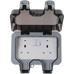 British General Nexus Storm 2 Gang IP66 Double Pole Switched Socket Grey - Switch Socket British General Nexus Storm 2 Gang IP66 Double Pole Switched Socket Grey - Switch Socket