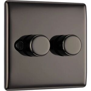 BG - Nexus Metal - 2 Gang 2 Way - 400W Black Nickel - Dimmer BG - Nexus Metal - 2 Gang 2 Way - 400W Black Nickel - Dimmer