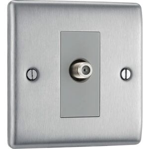 BG Electrical NBS64-01 Brushed Steel Satellite Socket - Satellite Socket BG Electrical NBS64-01 Brushed Steel Satellite Socket - Satellite Socket