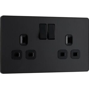 Bg Electrical Bg Evolve Double Switched Socket 13a Wifi Boost Usb-A Matt Black - Pcdmb22uwrb Bg Electrical Bg Evolve Double Switched Socket 13a Wifi Boost Usb-A Matt Black - Pcdmb22uwrb