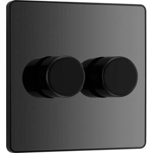 BG - Pcdbc82b - Black Chrome - Evolve 2 Gang - Dimmer BG - Pcdbc82b - Black Chrome - Evolve 2 Gang - Dimmer