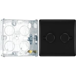 BG - NFB82 Nexus Metal Matt Black - 2-Gang - 200W - Switch BG - NFB82 Nexus Metal Matt Black - 2-Gang - 200W - Switch