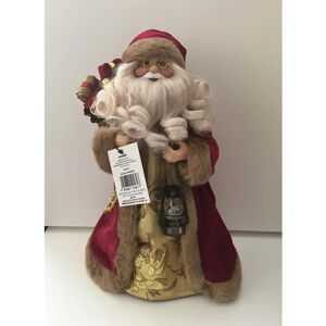Premier Santa Lantern Christmas Decoration - 30cm - Burgundy/Gold Premier Santa Lantern Christmas Decoration - 30cm - Burgundy/Gold