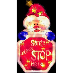 Premier Decorations Santa Christmas Window Silhouette - Indoor Light Up Premier Decorations Santa Christmas Window Silhouette - Indoor Light Up