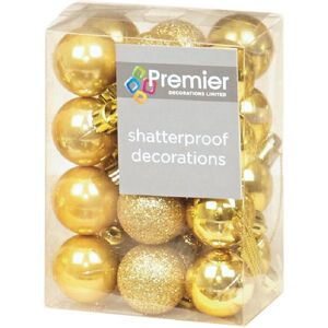Premier Gold Christmas Tree Baubles - Christmas Tree Baubles Premier Gold Christmas Tree Baubles - Christmas Tree Baubles