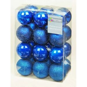 Premier Decorations Midnight Blue Christmas Baubles - Christmas Baubles Premier Decorations Midnight Blue Christmas Baubles - Christmas Baubles