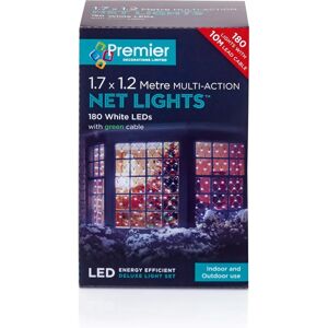 Premier 1.7m x 1.2m 180 LED Multi Action Christmas Net Window Light - Cool White Premier 1.7m x 1.2m 180 LED Multi Action Christmas Net Window Light - Cool White