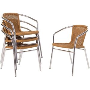 Chaise en Rotin et Aluminium Bolero Nature - Mobilier d'extérieur empilable - Publicité Chaise en Rotin et Aluminium Bolero Nature - Mobilier d'extérieur empilable - Publicité