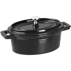 Vogue Mini Oval Cast Iron Cocotte - Compact Cooking Pot Vogue Mini Oval Cast Iron Cocotte - Compact Cooking Pot