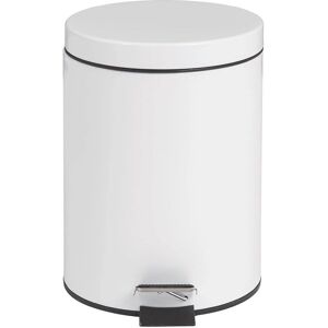 Bolero White Pedal Bin - 5L Bathroom Trash Can Bolero White Pedal Bin - 5L Bathroom Trash Can
