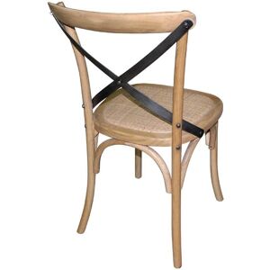 Bolero Natural Wooden Dining Chairs - Cross-Back - Set of 2 Bolero Natural Wooden Dining Chairs - Cross-Back - Set of 2