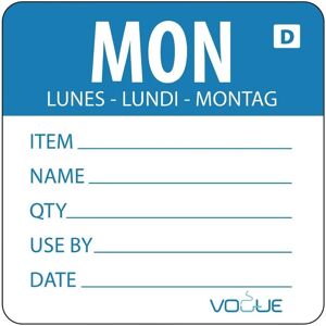 Etiquetas de alimentos azules Vogue - 250 etiquetas solubles para días Etiquetas de alimentos azules Vogue - 250 etiquetas solubles para días