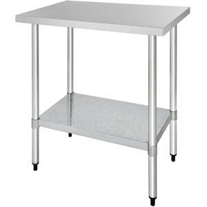 Mesa de trabajo de acero inoxidable Vogue con estante - 90x70cm - Mesa de trabajo Mesa de trabajo de acero inoxidable Vogue con estante - 90x70cm - Mesa de trabajo