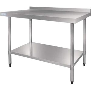 Mesa de trabajo Vogue de Gastronoble con salpicadero y estantería - 60x70cm Mesa de trabajo Vogue de Gastronoble con salpicadero y estantería - 60x70cm