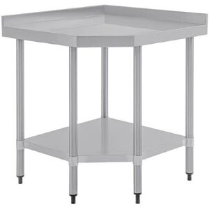 Mesa de trabajo de esquina Vogue 700x900mm con estante inferior - Acero inoxidable Mesa de trabajo de esquina Vogue 700x900mm con estante inferior - Acero inoxidable