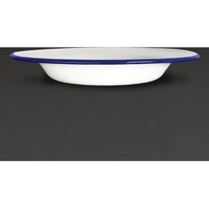 Olympia Blue and White Enameled Steel Soup Plate - 245mm - Pack of 6 Olympia Blue and White Enameled Steel Soup Plate - 245mm - Pack of 6
