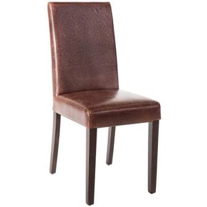 Bolero Vintage Dark Brown Faux Leather Dining Chairs - Set of 2 Bolero Vintage Dark Brown Faux Leather Dining Chairs - Set of 2