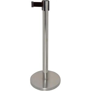 Bolero Stainless Steel Barrier with Black Strap - 3m Bolero Stainless Steel Barrier with Black Strap - 3m