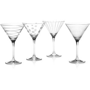 Mikasa Cheers Set of 4 Martini Glasses - Elegant Crystal Drinkware Mikasa Cheers Set of 4 Martini Glasses - Elegant Crystal Drinkware