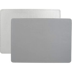 Sous-plat en faux cuir argenté - Pack de 4 - Publicité Sous-plat en faux cuir argenté - Pack de 4 - Publicité