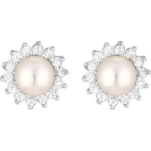 Simply Silver Sterling Silver 925 Pearl & CZ Halo Stud Earrings - Stud Earrings Simply Silver Sterling Silver 925 Pearl & CZ Halo Stud Earrings - Stud Earrings