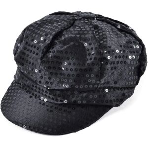 Zwarte sequin hoed Bristol Novelty - 70s & 80s stijl voor dames Zwarte sequin hoed Bristol Novelty - 70s & 80s stijl voor dames