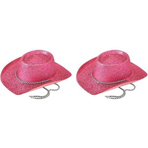 Bristol Novelty Glitter Roze Cowboy Hoed - Cowgirl Kostuum Bristol Novelty Glitter Roze Cowboy Hoed - Cowgirl Kostuum