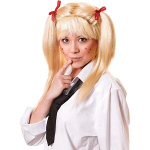 Bristol Novelty blonde schoolgirl-wig met rode strikken - Wig Bristol Novelty blonde schoolgirl-wig met rode strikken - Wig