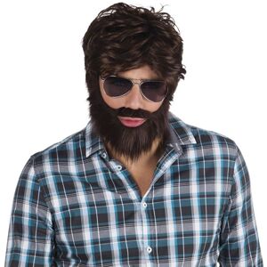 Bristol Novelty Men’s Hangover Wig + Beard Brown - Costume Bristol Novelty Men’s Hangover Wig + Beard Brown - Costume