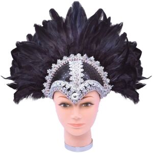 Casco de plumas para mujer Bristol Novelty Negro con trenza - Accesorio de Halloween Casco de plumas para mujer Bristol Novelty Negro con trenza - Accesorio de Halloween