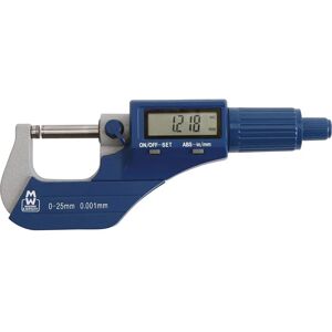 Moore & Wright MW200-01DBL Digital External Micrometer - 0-25mm, 0.001mm Resolution Moore & Wright MW200-01DBL Digital External Micrometer - 0-25mm, 0.001mm Resolution