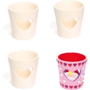 Portavelas de cerámica corazón Baker Ross - 4 Colores, Plano, 7cm Portavelas de cerámica corazón Baker Ross - 4 Colores, Plano, 7cm