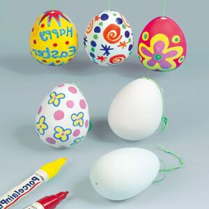 Keramik Hängende Eier - 4 Bemalbare Ostereier - 7cm - Osterdeko Keramik Hängende Eier - 4 Bemalbare Ostereier - 7cm - Osterdeko