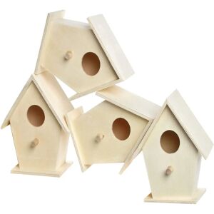 Baker Ross Wooden Birdhouses - 4 Pack for Painting & Decor Baker Ross Wooden Birdhouses - 4 Pack for Painting & Decor