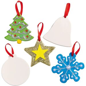 Keramik Anhänger Weihnachten - 5 Stück - ca. 9,5cm Keramik Anhänger Weihnachten - 5 Stück - ca. 9,5cm
